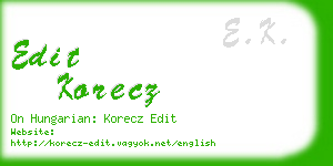 edit korecz business card